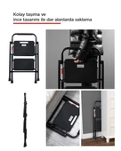 ERTEKPA 2 Basamak Siyah Merdiven Geniş Basamaklı EUROTOWER, ET2 - 6