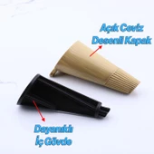 Açılı Konik 12 cm Açık Ceviz 4 Adet Ayak Mobilya Yükseltici Baza Ayağı Koltuk Kanepe Puf Ayakları - 3