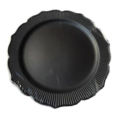 Davet Doğum Günü Parti Sert Plastik Yuvarlak Mika Tabak - 18 Cm. - Siyah - 6'lı 10 Paket thumbnail 2