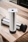 NOBELL 4 Adet 12 Cm Ayarlanabilir Metal Kanepe Baza Ayak Dolap Robot Süpürge Koltuk Ayağı Krom Lüks 42 Çap - 3