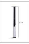 SNN AKSESUAR - Silindir 71 Cm. Masa Ayağı Krom - Metal Ayak - 4 Adet - 3