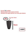 Teka 4 Adet 10 Cm Venge Renk Armut Plastik Baza Yükseltme Koltuk Kanepe Ayağı Ince M8 Diş - 2