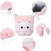 Valkyrie Sevimli Kedi Uzayabilen Teleskopik Kalem Kutu Makyaj Çantası Çok Amaçlı Çanta - 6