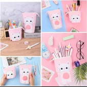 Valkyrie Sevimli Kedi Uzayabilen Teleskopik Kalem Kutu Makyaj Çantası Çok Amaçlı Çanta - 8