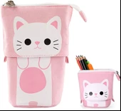 Valkyrie Sevimli Kedi Uzayabilen Teleskopik Kalem Kutu Makyaj Çantası Çok Amaçlı Çanta - 3