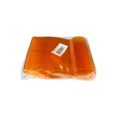 Plastik Şeffaf Turuncu Sup Kaşık - Tatlı Dondurma Kaşığı - 12.5 Cm. - 50 Adetlik Paket thumbnail 1