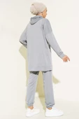 Paça Lastikli Kapüşonlu İkili Takım Kayrak Grisi thumbnail 3