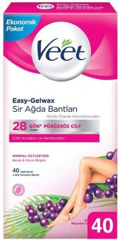 Veet Ağda Bandı Normal - Easy Gelwax Teknolojisi , 40 lı - 1