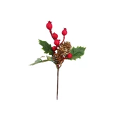 Yılbaşı Çam Dalı Berryli Çift Kozalaklı 20 Cm - 1
