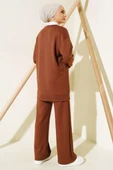 Önü Çımalı Tunik İkili Takım Kahve thumbnail 3