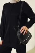 Önü Çımalı Tunik İkili Takım Siyah thumbnail 4