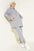 Paça Lastikli Kapüşonlu İkili Takım Kayrak Grisi thumbnail 1