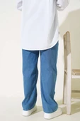 Kuşaklı Bel Lastikli Kot Pantolon Kot - 3