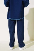 Kuşaklı Bel Lastikli Kot Pantolon Lacivert - 3