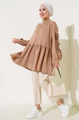 Loyşa Kol Fırfırlı Hırka Camel - 2