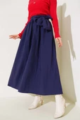 Kuşaklı Çan Etek Lacivert thumbnail 1