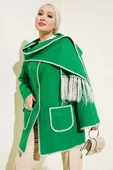 Midye Dikişli Atkılı Ceket Yeşil - 1