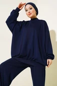 Loyşa Oversize Tunik İkili Takım Lacivert thumbnail 2