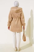 Bel Tünelli Lastikli Peluş Hırka Camel - 3