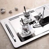 Nehir Rana Sade Çelik Çay Tepsi 48x31 thumbnail 2