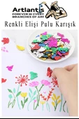Elişi Pulu Karışık Şekilli 100 lü 1 Paket Renkli Şekilli Pul Yanardöner Payet Pırıltılı Süs Okul Öncesi Kreş Ana Sınıfı - 3