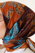 Etnik Desen Soft Pamuk Eşarp Camel - 4