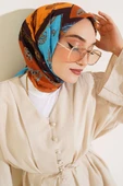 Etnik Desen Soft Pamuk Eşarp Camel - 2