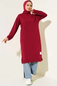 Arma Detaylı Uzun Tunik Bordo thumbnail 1