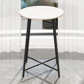 Eportatif Bar Masası Yuvarlak Mutfak Masası Bistro Masa Beyaz 1520 thumbnail 2