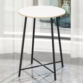 Eportatif Bar Masası Yuvarlak Mutfak Masası Bistro Masa Beyaz 1520 thumbnail 1