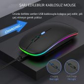M40 Şarjlı Kablosuz Mouse 80012001600dpi 2.4Ghz Rgb Ledli - 6