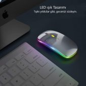 M40 Şarjlı Kablosuz Mouse 80012001600dpi 2.4Ghz Rgb Ledli - 7