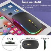 M40 Şarjlı Kablosuz Mouse 80012001600dpi 2.4Ghz Rgb Ledli - 9