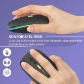 M40 Şarjlı Kablosuz Mouse 80012001600dpi 2.4Ghz Rgb Ledli - 10
