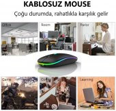 M40 Şarjlı Kablosuz Mouse 80012001600dpi 2.4Ghz Rgb Ledli - 12