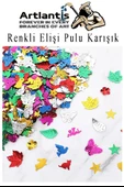 Elişi Pulu Karışık Şekilli 200 lü 1 Paket Renkli Şekilli Pul Yanardöner Payet Pırıltılı Süs Okul Öncesi Kreş Ana Sınıfı - 4