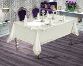 Essen Home 18 Parça Yemek Seti (Masa Ört+Runner+Peçete+Yüzük)-Olivia - 1