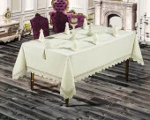 Essen Home Lüks Linen Masa Örtüsü (160x220)-Carmen Pudra - 1