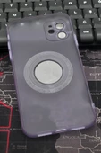 iPhone 11 Uyumlu Mor Renkli Yarı Şeffaf İnce Sert Kapak Kılıf Kamera Lens Korumalı thumbnail 5