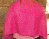 Mandaş Style El Dokuma Angora Bayan Şalı-Pembe - 2