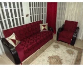 Milenyum Saraylı Lüx Kolsuz Koltuk Örtüsü Takımı (3+3+1+1)-Bordo thumbnail 1