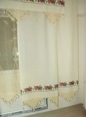 El İşi Dantelli Kanaviçe Buldan Perdesi (215*300) thumbnail 3