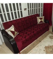 Milenyum Saraylı Lüx Kolsuz Çekyat Örtüsü (200x170)-Bordo - 1