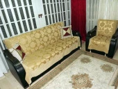 Milenyum Saraylı Lüx Maxi Koltuk Örtüsü Takımı (3+3+1+1)-Altın thumbnail 1