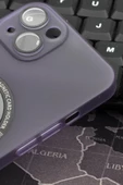 iPhone 13 Uyumlu Mor Renkli Yarı Şeffaf İnce Sert Kapak Kılıf Kamera Lens Korumalı thumbnail 3