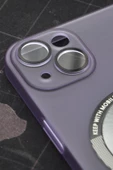 iPhone 13 Uyumlu Mor Renkli Yarı Şeffaf İnce Sert Kapak Kılıf Kamera Lens Korumalı thumbnail 2
