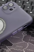iPhone 11 Uyumlu Mor Renkli Yarı Şeffaf İnce Sert Kapak Kılıf Kamera Lens Korumalı thumbnail 3