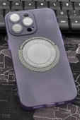 iPhone 14 Pro Uyumlu Mor Renkli Yarı Şeffaf İnce Sert Kapak Kılıf Kamera Lens Korumalı thumbnail 1