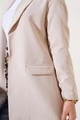 Leopar Astarlı Cep Kapaklı Ceket Bej thumbnail 4