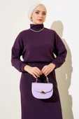 Yarım Boğazlı Fitilli Etekli Takım Mor thumbnail 2